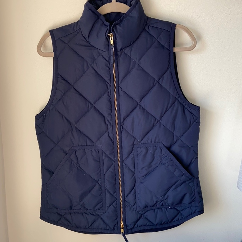 J. Crew Quilted Navy Blue Vest